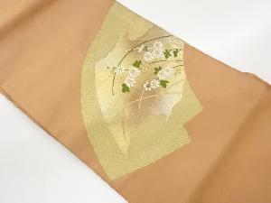 地紙に菊・亀甲模様織出し名古屋帯